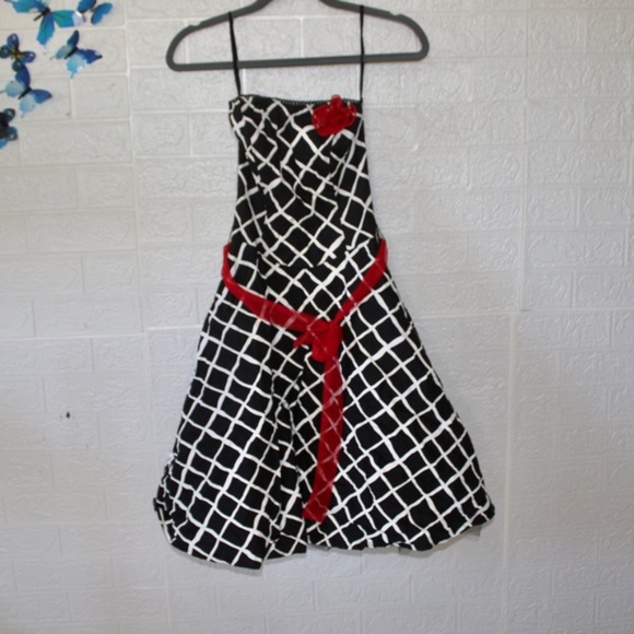 Ruby Rox Checkered Strapless Dress - Picture 1 of 7